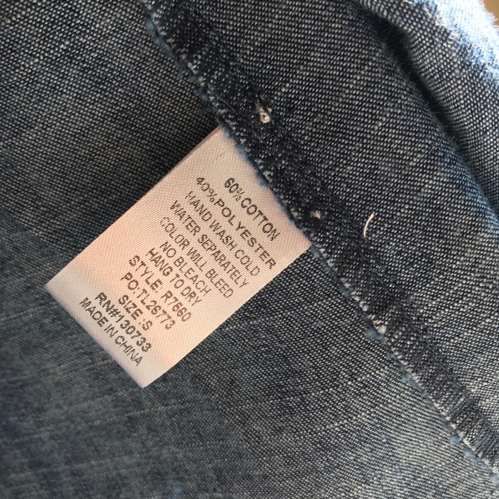 NWT Umgee Denim Frayed Hem Off Shoulder Dress - Picture 6 of 6